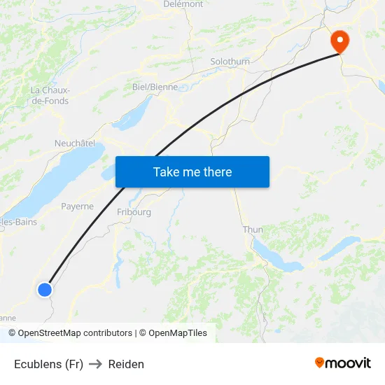 Ecublens (Fr) to Reiden map