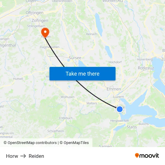 Horw to Reiden map