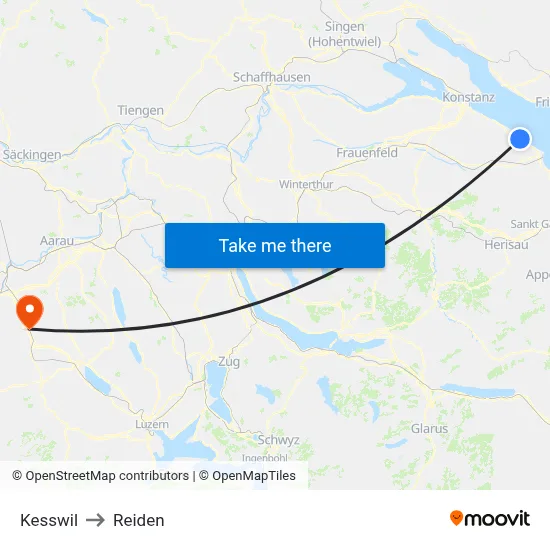 Kesswil to Reiden map