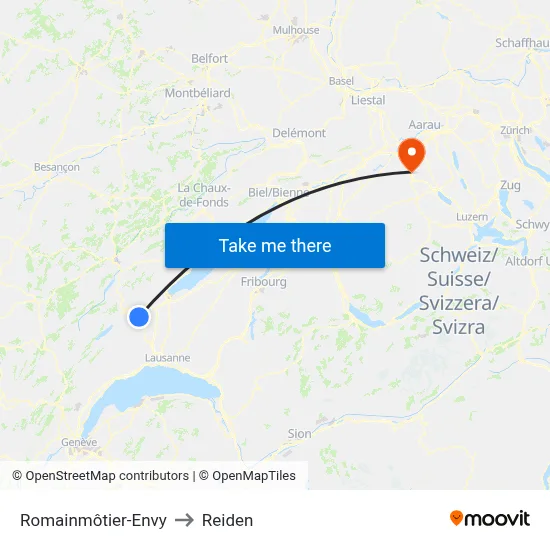 Romainmôtier-Envy to Reiden map