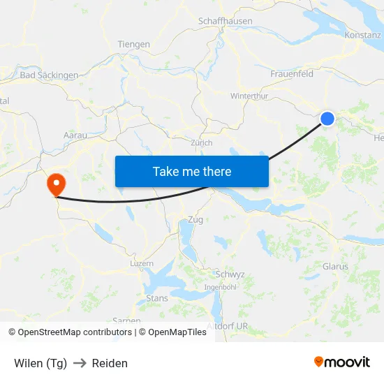 Wilen (Tg) to Reiden map