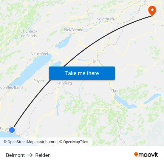 Belmont to Reiden map