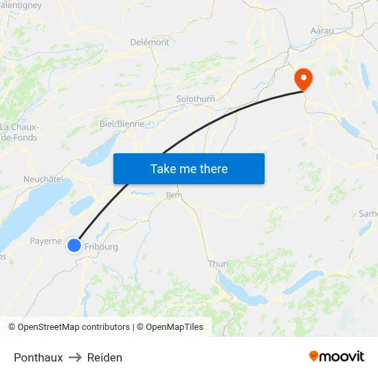 Ponthaux to Reiden map