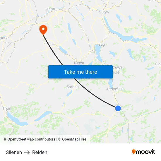 Silenen to Reiden map
