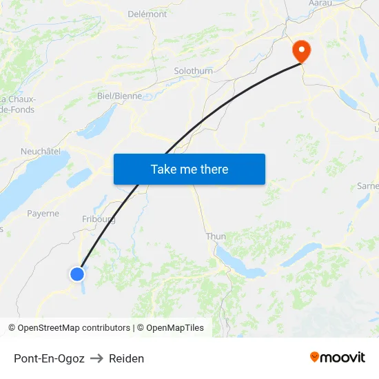 Pont-En-Ogoz to Reiden map