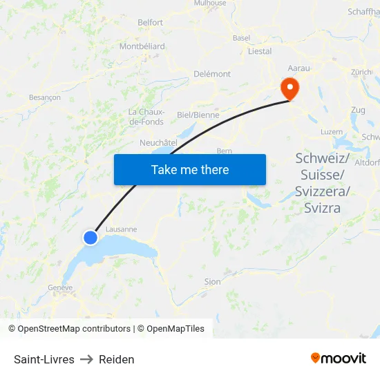Saint-Livres to Reiden map