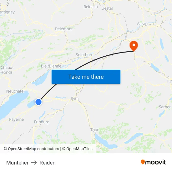 Muntelier to Reiden map