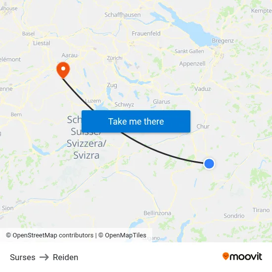 Surses to Reiden map