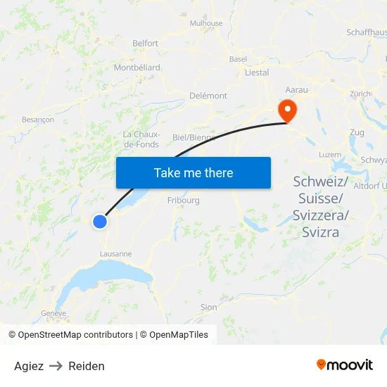 Agiez to Reiden map