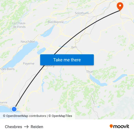 Chexbres to Reiden map
