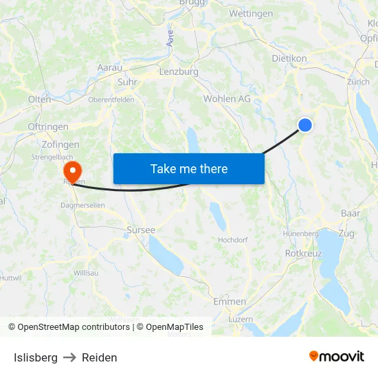 Islisberg to Reiden map