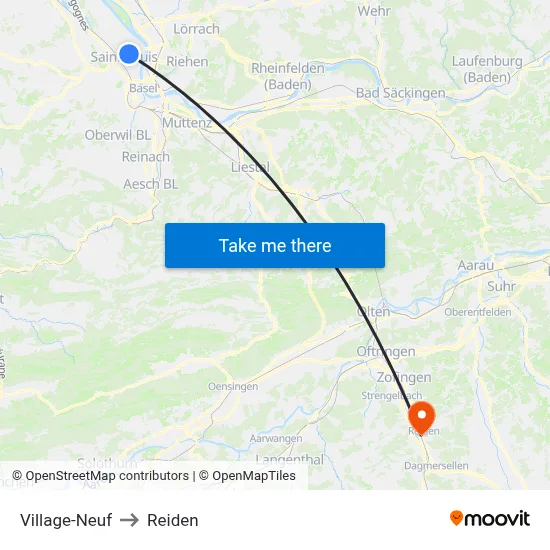 Village-Neuf to Reiden map