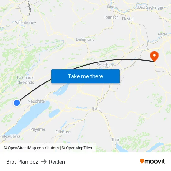 Brot-Plamboz to Reiden map