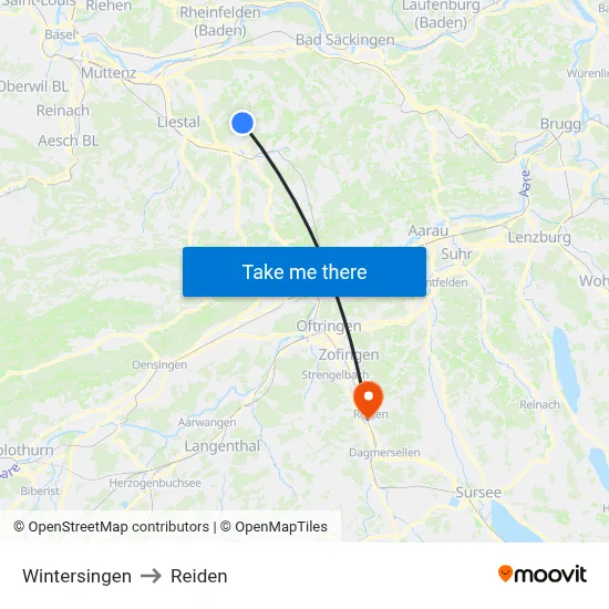 Wintersingen to Reiden map
