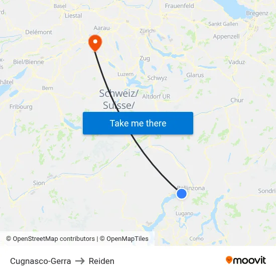 Cugnasco-Gerra to Reiden map