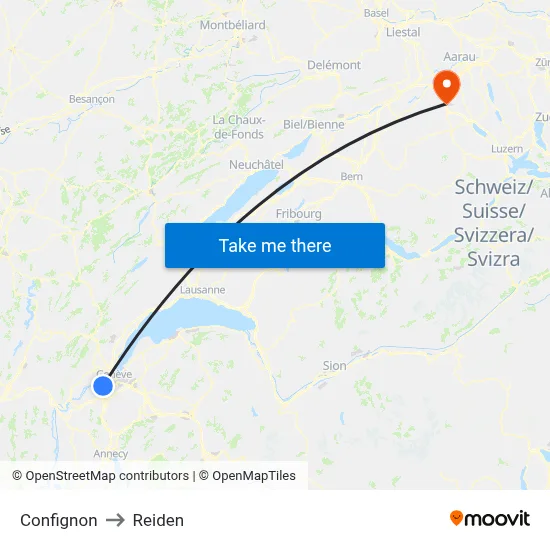 Confignon to Reiden map