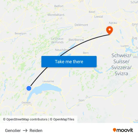 Genolier to Reiden map