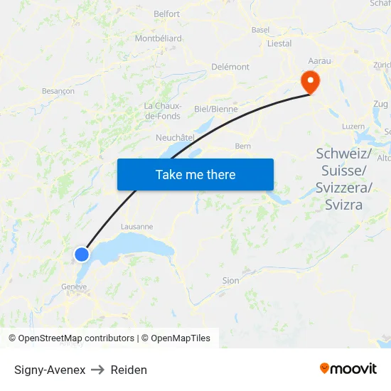 Signy-Avenex to Reiden map