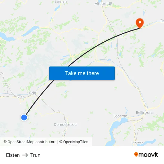 Eisten to Trun map