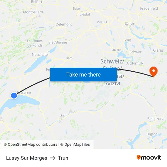 Lussy-Sur-Morges to Trun map