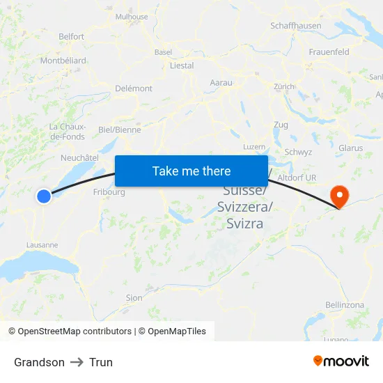 Grandson to Trun map