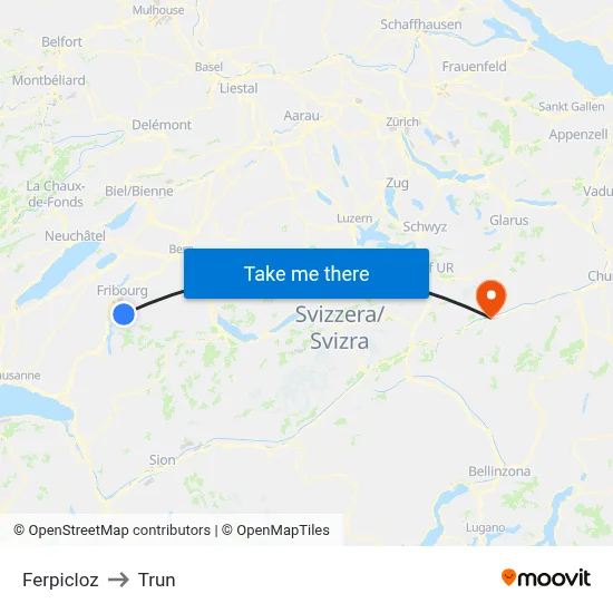 Ferpicloz to Trun map