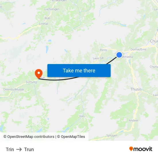 Trin to Trun map