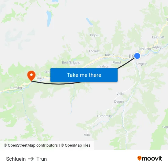 Schluein to Trun map