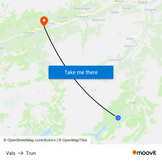 Vals to Trun map