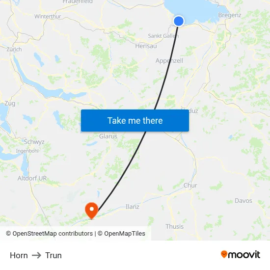 Horn to Trun map