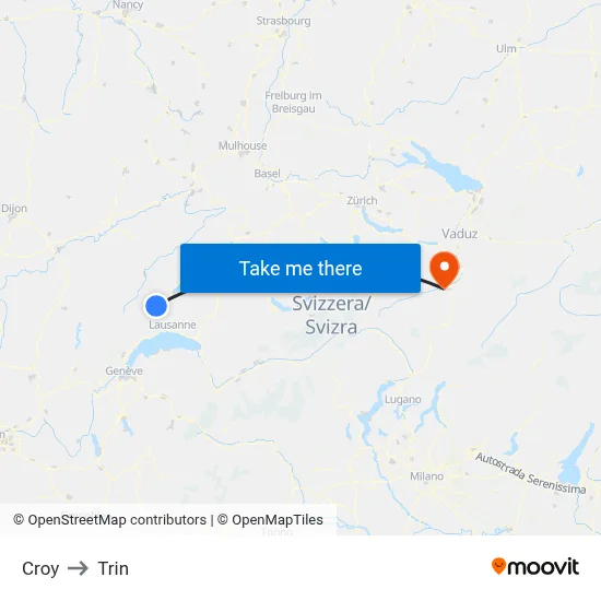 Croy to Trin map