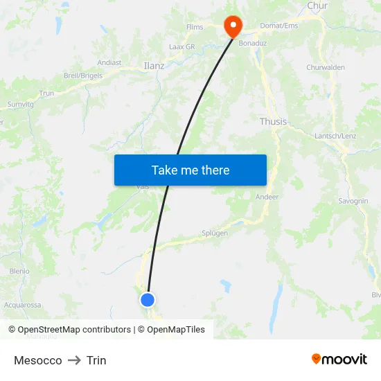 Mesocco to Trin map