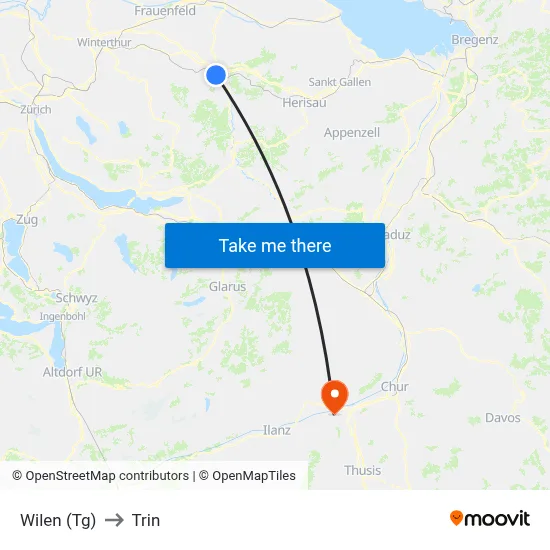 Wilen (Tg) to Trin map