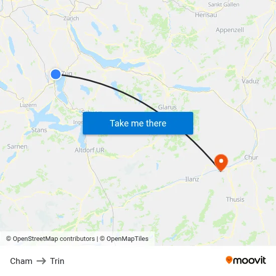 Cham to Trin map