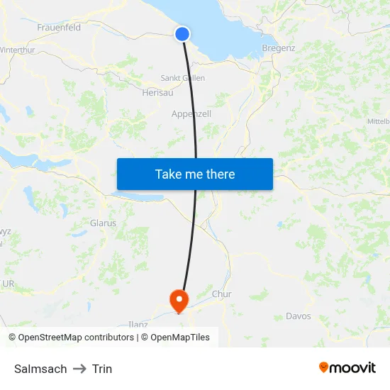 Salmsach to Trin map