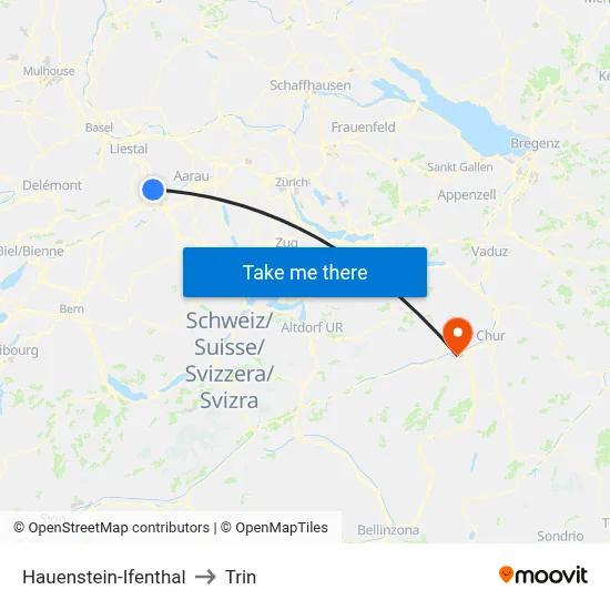 Hauenstein-Ifenthal to Trin map