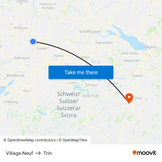 Village-Neuf to Trin map
