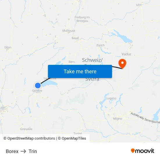 Borex to Trin map