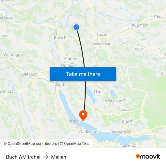 Buch AM Irchel to Meilen map