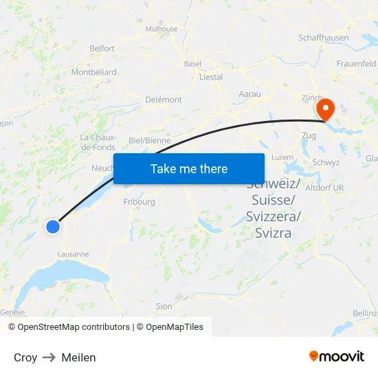 Croy to Meilen map