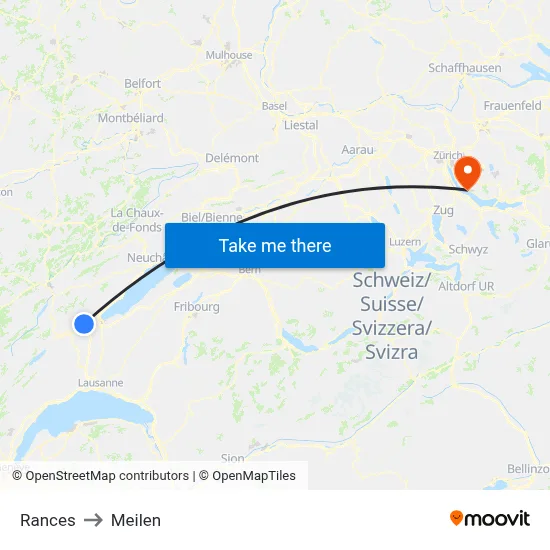Rances to Meilen map