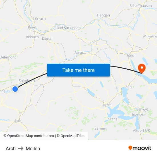 Arch to Meilen map
