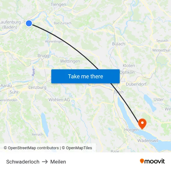 Schwaderloch to Meilen map