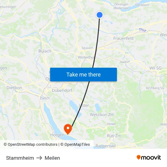 Stammheim to Meilen map