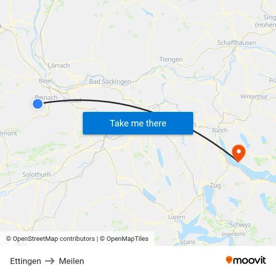 Ettingen to Meilen map