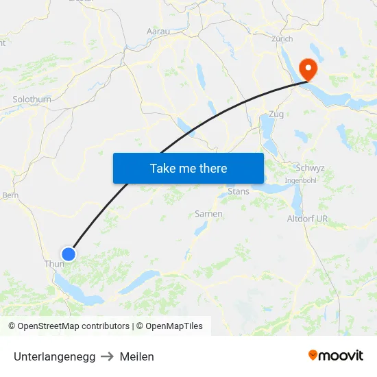Unterlangenegg to Meilen map