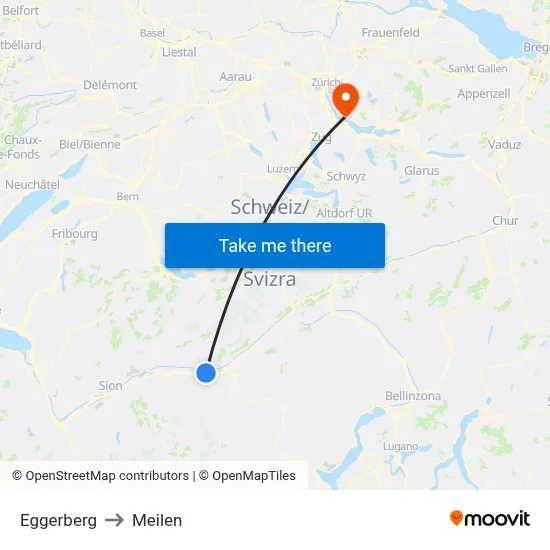 Eggerberg to Meilen map