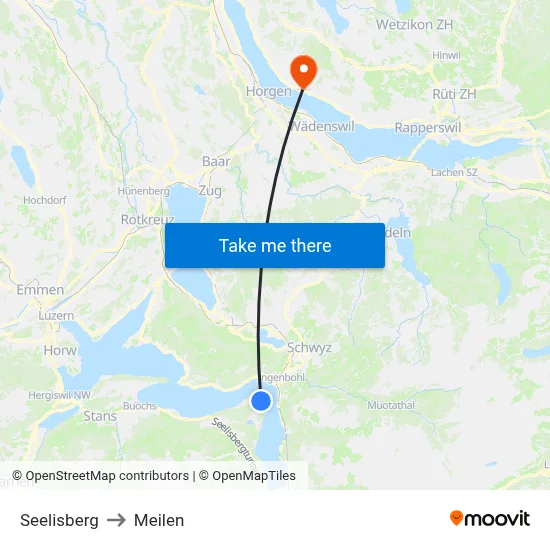 Seelisberg to Meilen map
