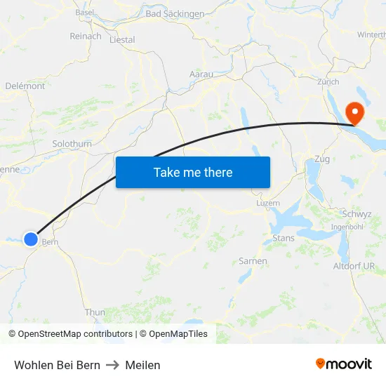 Wohlen Bei Bern to Meilen map
