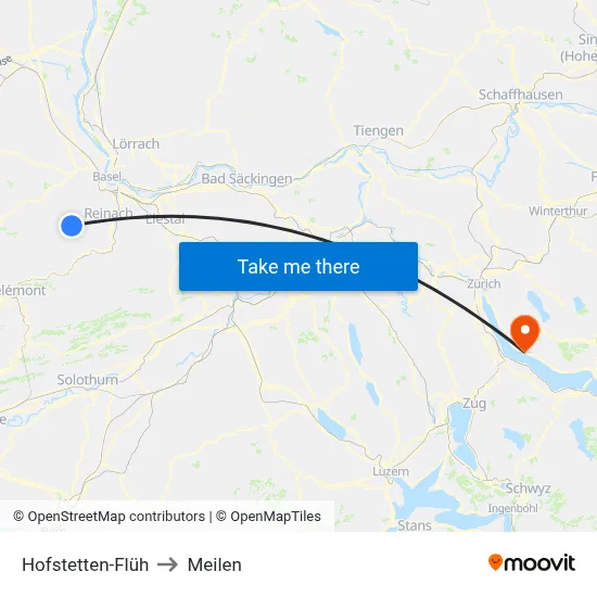 Hofstetten-Flüh to Meilen map